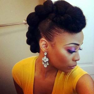 chignon afro mariage