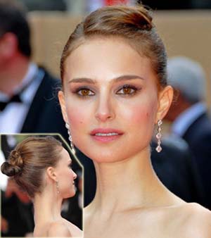 chignon sur cheveux mi long